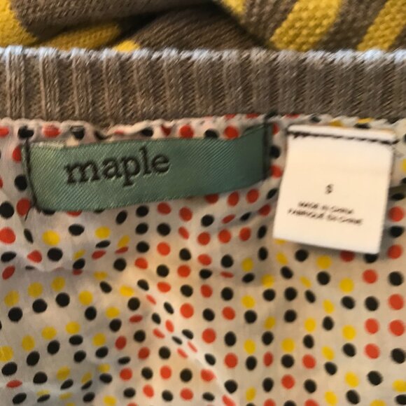 Anthropologie | Maple Switching Lanes Belted Striped Cardigan (Yellow/Brown) S - Picture 9 of 12